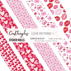 CrafTangles Journal Sticker Rolls (Pack of 5 designs) - Love Patterns 1