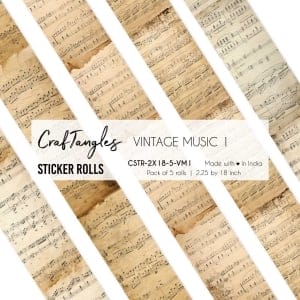 Vintage Music 1 2.5x18 inch Sticker Roll
