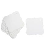 CrafTangles paper Tags - Curved Square - 350 gsm - Plain White (10 pcs)