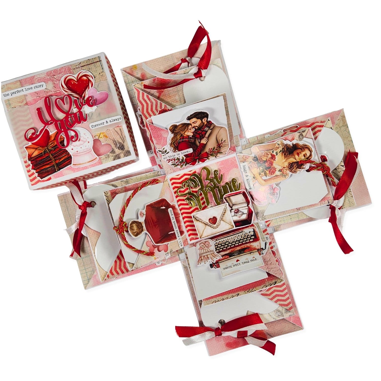 CrafTangles paper Explosion Box (with Flaps) Base - 350 gsm - Plain White craftangles explosion box base with side flaps project 3 CrafTangles paper Explosion Box (with Flaps) Base - 350 gsm - Plain White - Image 5