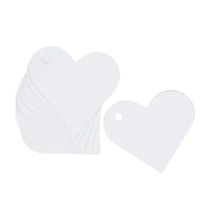 CrafTangles paper Tags - Hearts - 350 gsm - Plain White (10 pcs)