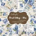 CrafTangles Scrapbook Paper Pack - Floral Collage - Blue (6"x6")