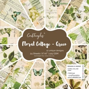 CrafTangles scrapbooking Papers Floral Collage Green 6by6