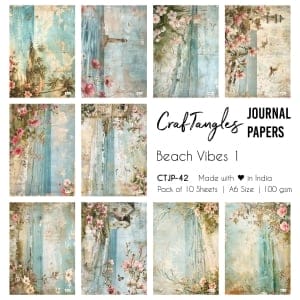 CrafTangles Journal Papers (A6 pack of 10 sheets) - Beach Vibes 1