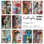 CrafTangles Journal Papers (A6 pack of 10 sheets) - Collage Art 1