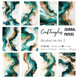 CrafTangles Journal Papers (A6 pack of 10 sheets) - Alcohol Ink 2