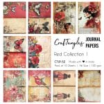 CrafTangles Journal Papers (A6 pack of 10 sheets) - Red Collection 1