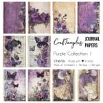 CrafTangles Journal Papers (A6 pack of 10 sheets) - Purple Collection 1