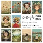 CrafTangles Journal Papers (A6 pack of 10 sheets) - Whimsy Meadows 1