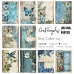 CrafTangles Journal Papers (A6 pack of 10 sheets) - Blue Collection 1