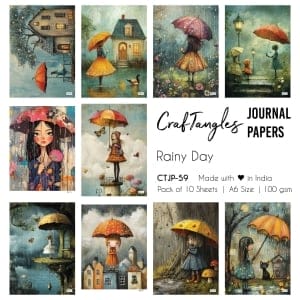 CrafTangles Journal Papers (A6 pack of 10 sheets) - Rainy Day