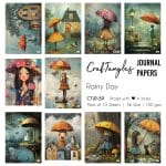 CrafTangles Journal Papers (A6 pack of 10 sheets) - Rainy Day