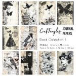 CrafTangles Journal Papers (A6 pack of 10 sheets) - Black Collection 1