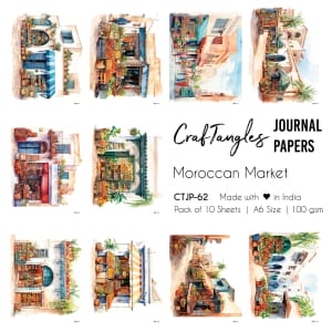 CrafTangles Journal Papers (A6 pack of 10 sheets) - Moroccan Market