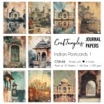 CrafTangles Journal Papers (A6 pack of 10 sheets) - Indian Postcards 1