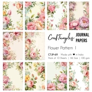 CTJP 69 Flower Pattern 1 Craftangles journal paper