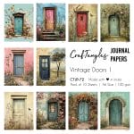 CrafTangles Journal Papers (A6 pack of 10 sheets) - Vintage Doors 1