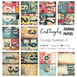 CTJP 74 Grungy Numbers 2 Craftangles journal paper