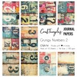 CrafTangles Journal Papers (A6 pack of 10 sheets) - Grungy Numbers 2