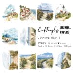 CrafTangles Journal Papers (A6 pack of 10 sheets) - Coastal Town 1