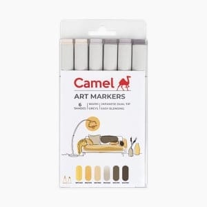 Camel 6pc Art Markers Set - Warm Greys