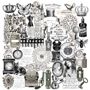 CTDCP 39 CrafTangles Die cuts ephemera Vintage Elements 2