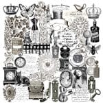 CrafTangles DieCuts / Ephemera Pack - Vintage Elements 2