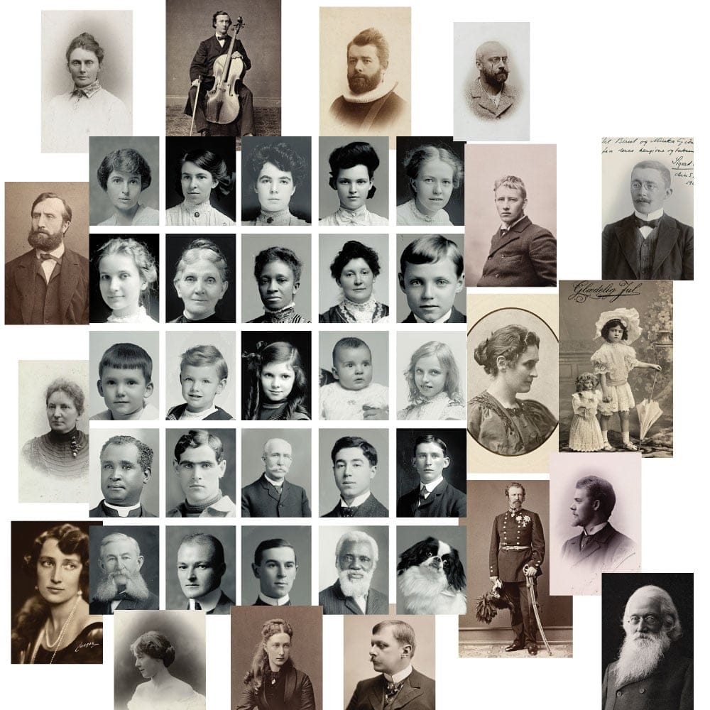 CrafTangles DieCuts / Ephemera Pack - Vintage People 1