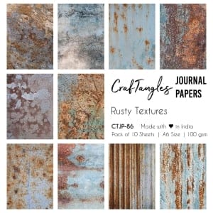 CrafTangles Journal Papers (A6 pack of 10 sheets) - Rusty Textures