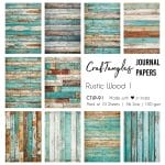 CrafTangles Journal Papers (A6 pack of 10 sheets) - Rustic Wood 1