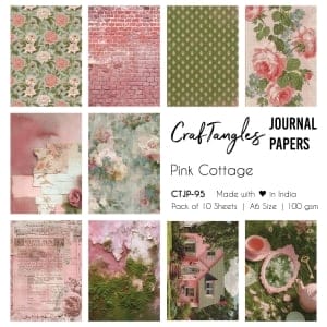 CrafTangles Journal Papers (A6 pack of 10 sheets) - Pink Cottage