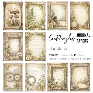 CrafTangles Journal Papers (A6 pack of 10 sheets) - Woodland