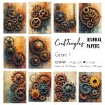 CrafTangles Journal Papers (A6 pack of 10 sheets) - Gears 1