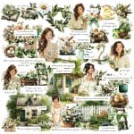 CrafTangles Precut Journal Stickers - Spring Girls 14