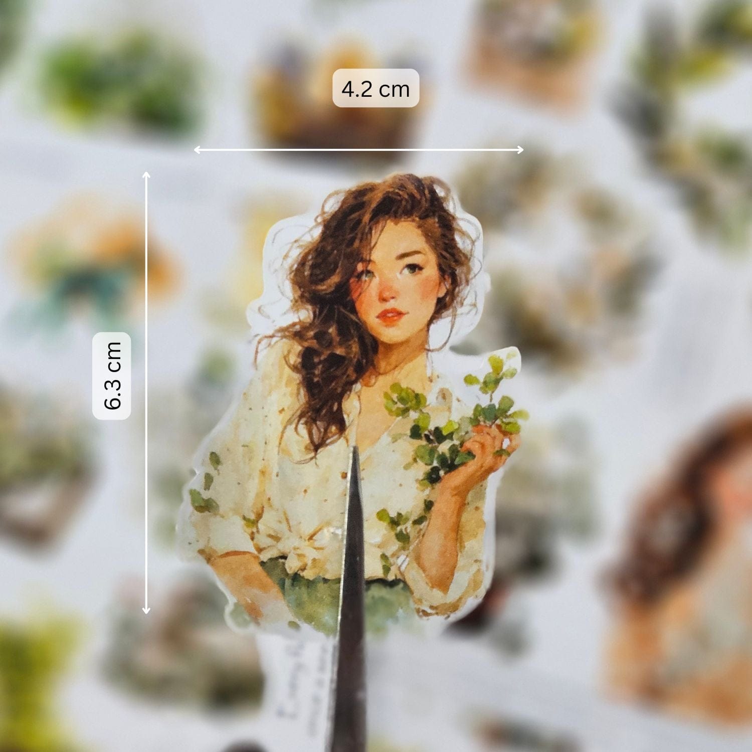 CrafTangles Precut Journal Stickers - Spring Girls 14 - Image 3