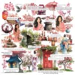 CrafTangles Precut Journal Stickers - Spring Girls 15