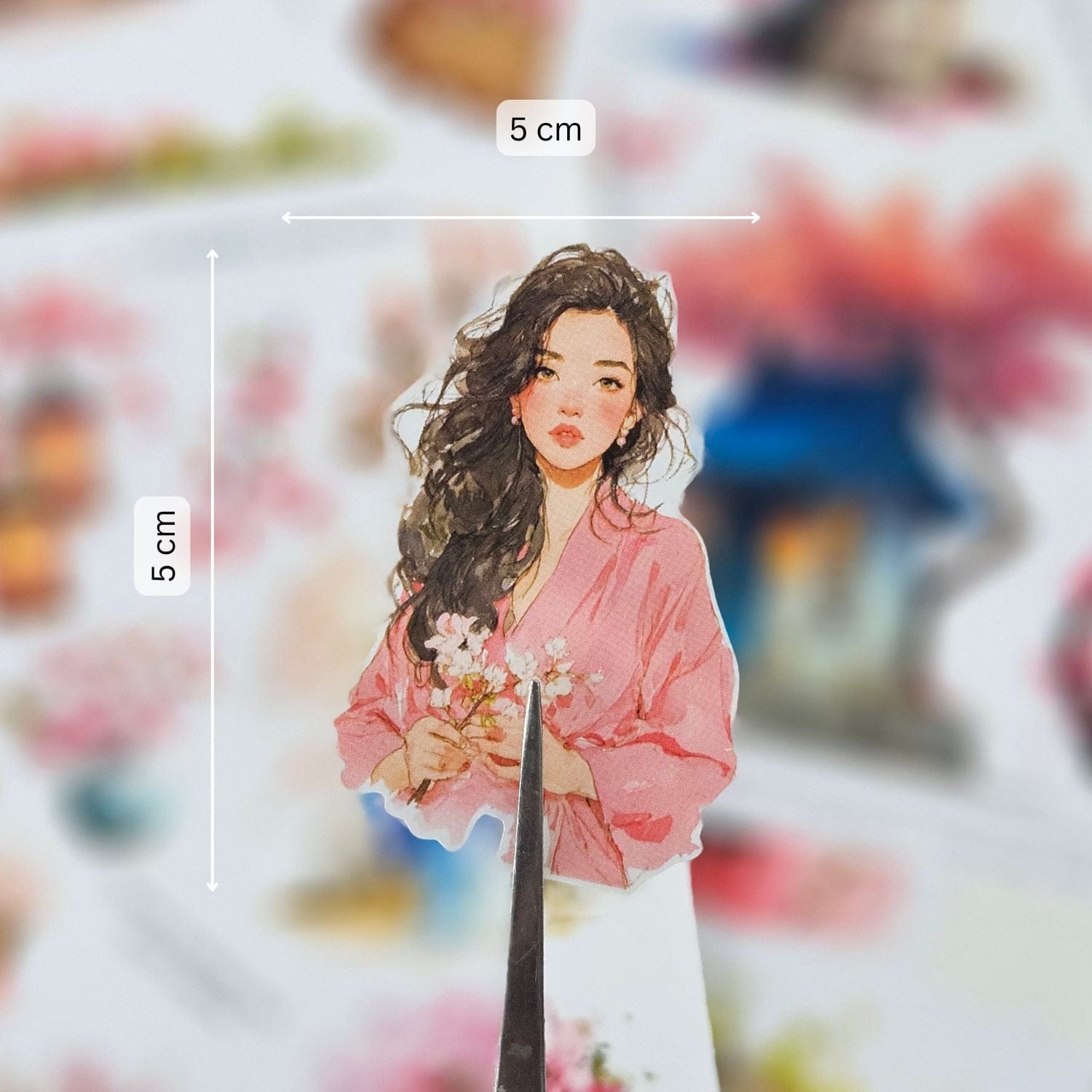 CrafTangles Precut Journal Stickers - Spring Girls 15 - Image 2