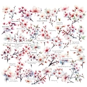 CrafTangles Precut Journal Stickers - Spring Flowers 18