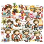 CrafTangles Precut Journal Stickers - Summer Vibes 3