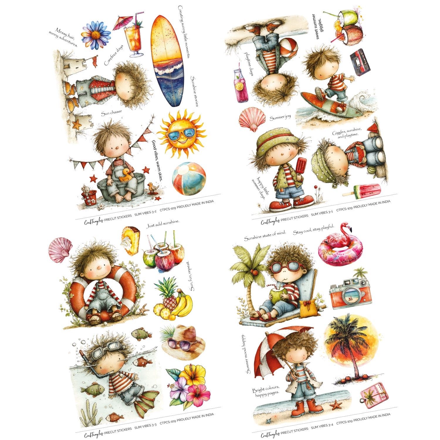 CrafTangles Precut Journal Stickers - Summer Vibes 3 - Image 3