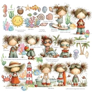 CrafTangles Precut Journal Stickers - Summer Vibes 4