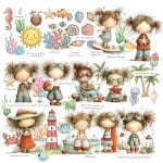 CrafTangles Precut Journal Stickers - Summer Vibes 4