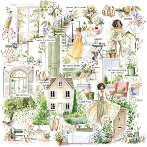 CrafTangles Precut Journal Stickers - Spring Girls 12