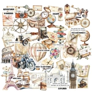 CrafTangles Precut Journal Stickers - Traveller 3