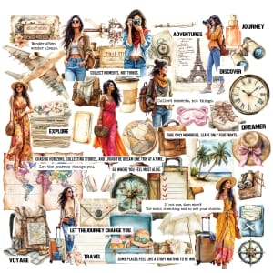 CrafTangles Precut Journal Stickers - Traveller 4