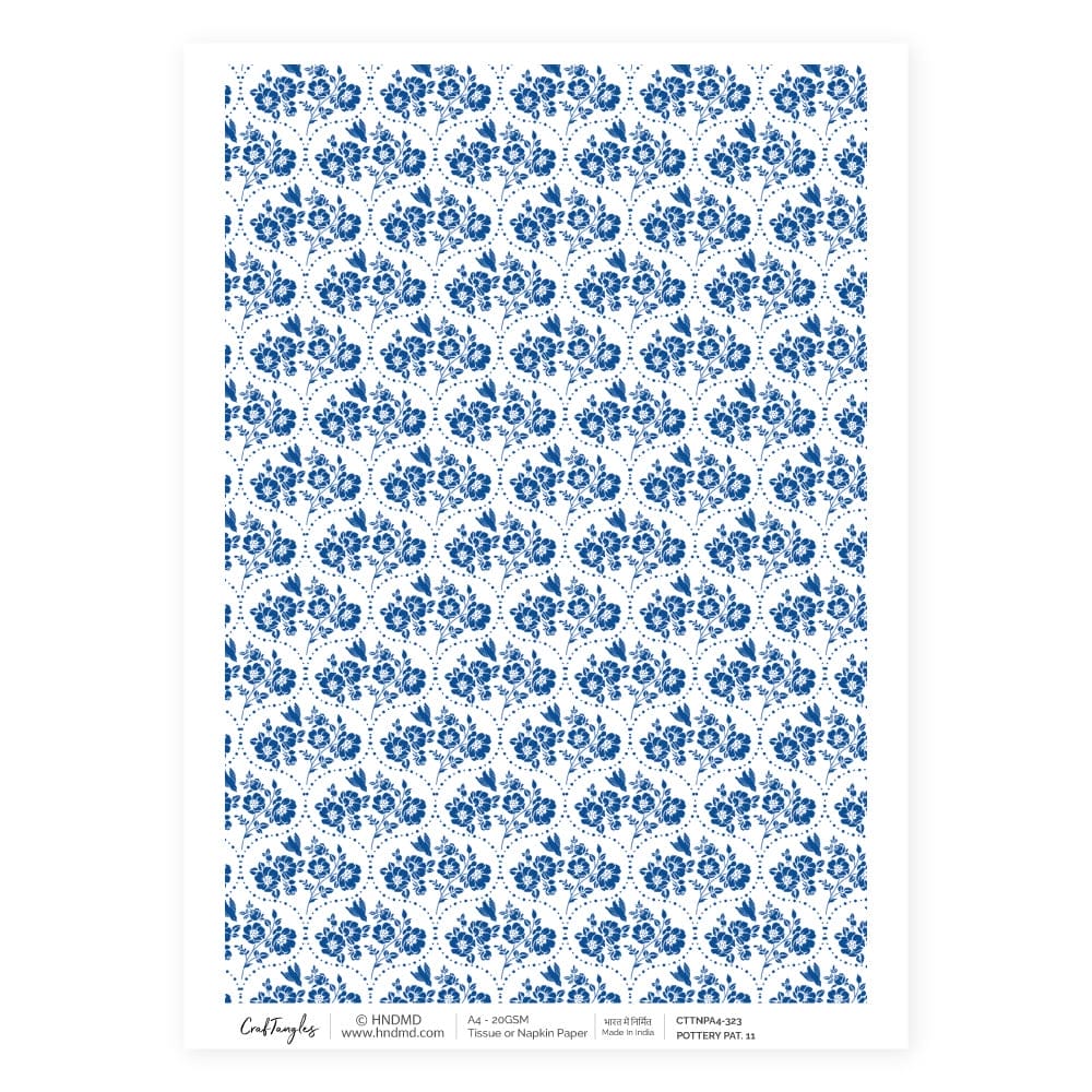CrafTangles Decoupage Napkin / Tissue / Collage Paper - Pottery Patterns 11 323 Pottery Patterns 11 CrafTangles Tissue napkin paper CrafTangles Decoupage Napkin / Tissue / Collage Paper - Pottery Patterns 11
