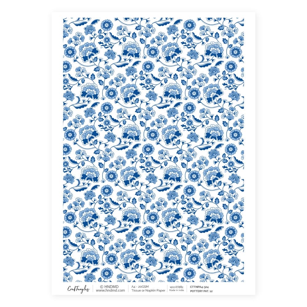 CrafTangles Decoupage Napkin / Tissue / Collage Paper - Pottery Patterns 12 324 Pottery Patterns 12 CrafTangles Tissue napkin paper CrafTangles Decoupage Napkin / Tissue / Collage Paper - Pottery Patterns 12