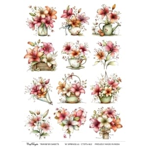 CrafTangles A4 Transfer It Sheets - Watercolor Spring 10