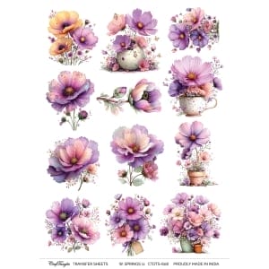 CTDTS 608 CrafTangles transfer sheet Watercolor Springs 11