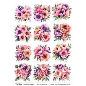 CTDTS 611 CrafTangles transfer sheet Spring Flowers 55